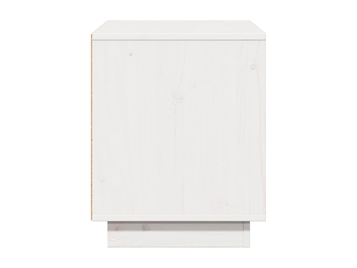 Mobile Porta TV Bianco 74x35x44 cm in Legno Massello di Pino