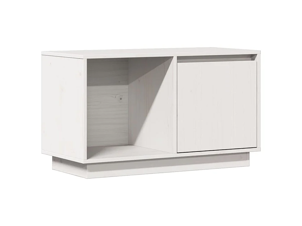 Tv-meubel 74x35x44 cm massief grenenhout wit