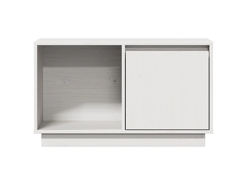Tv-meubel 74x35x44 cm massief grenenhout wit