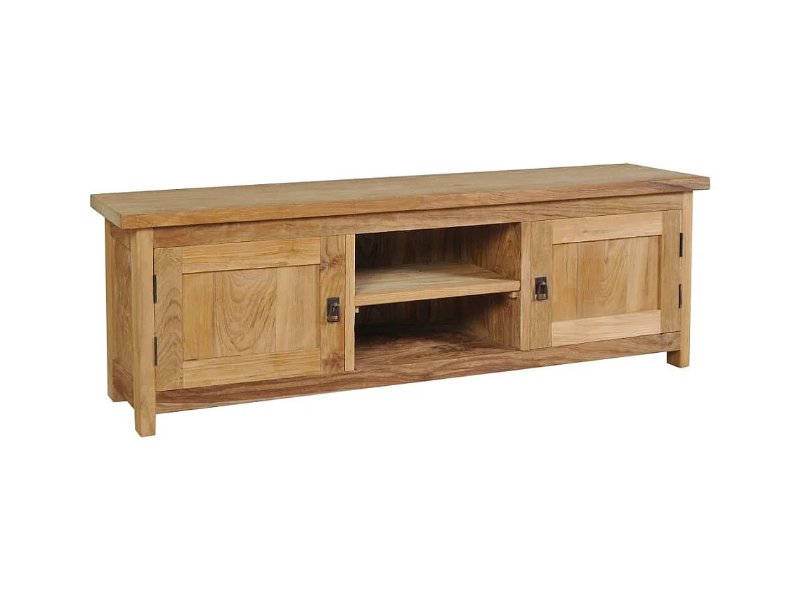 Meuble TV teck massif 120x30x40 cm