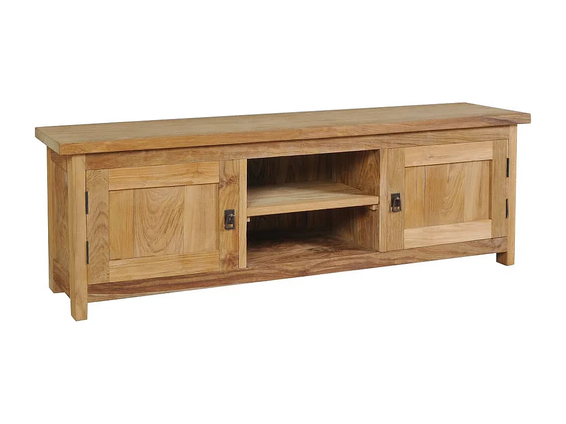Meuble TV teck massif 120x30x40 cm