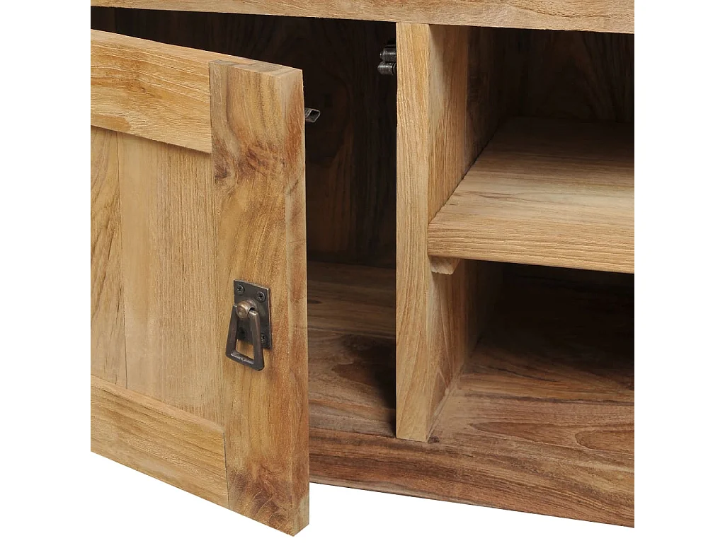 Meuble TV teck massif 120x30x40 cm