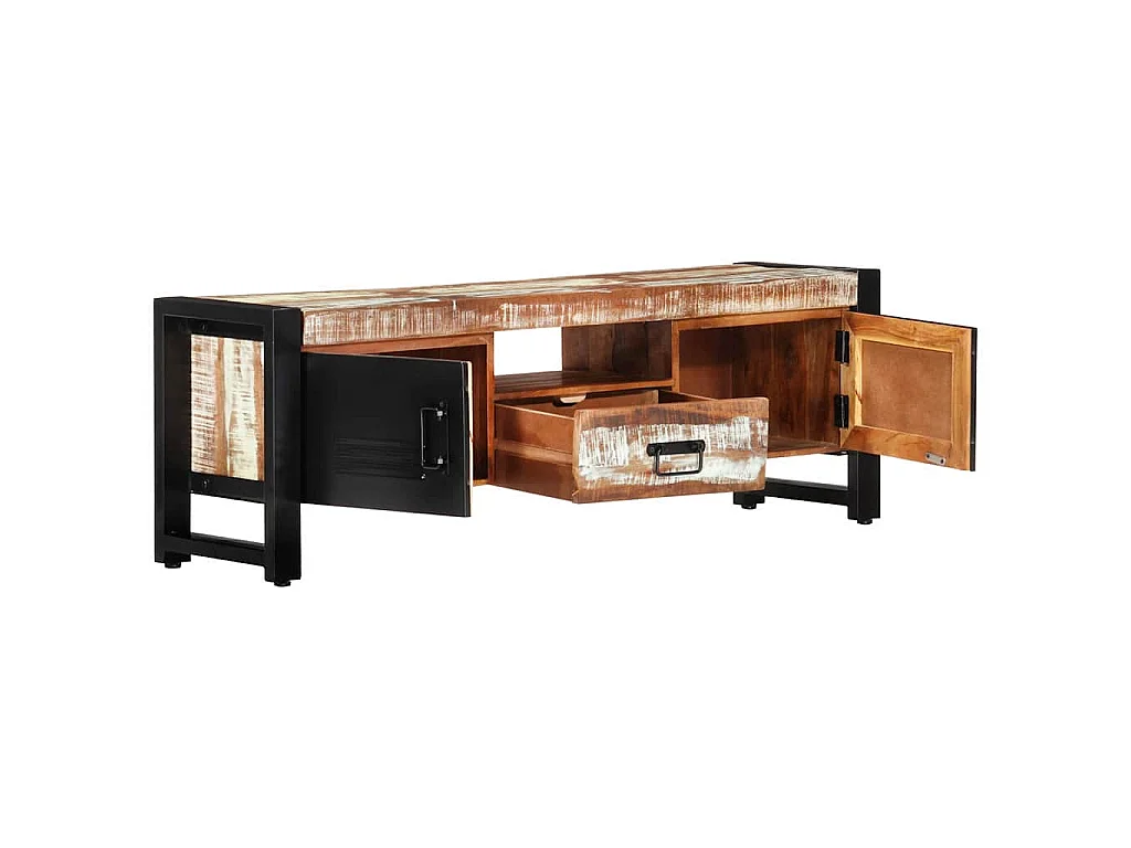 Meuble TV 120x30x40 cm Bois massif de récupération