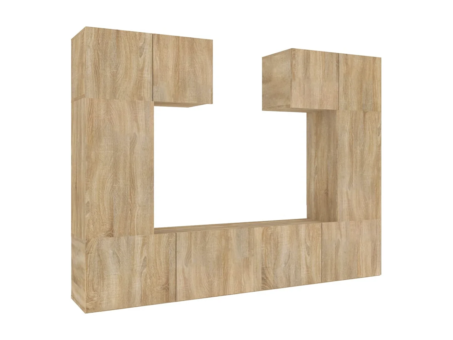 6-delige Tv-meubelset bewerkt hout sonoma eikenkleurig