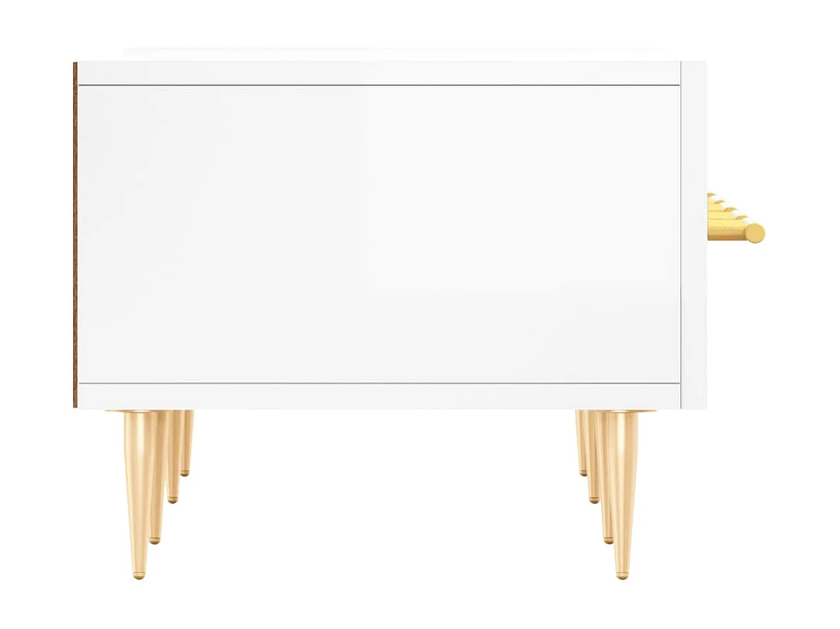 Mobile Porta TV Bianco Lucido 150x36x30 cm in Legno Multistrato