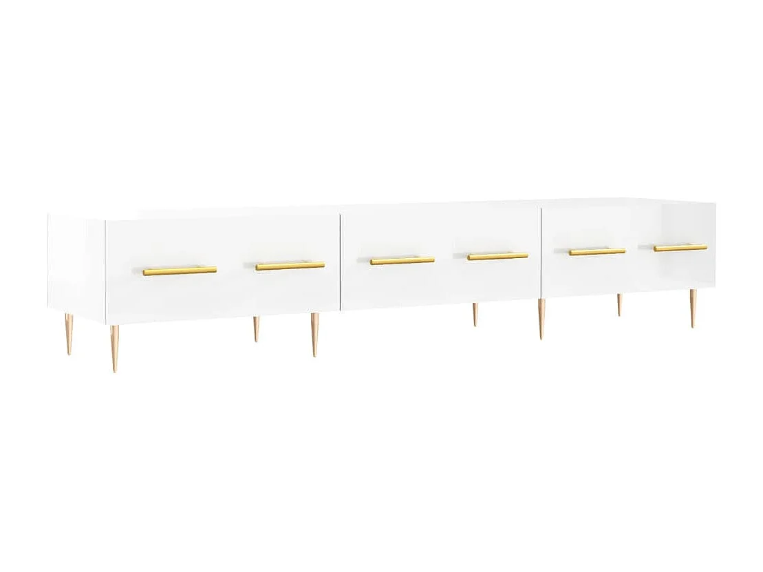Meuble TV blanc brillant 150x36x30 cm bois d'ingénierie