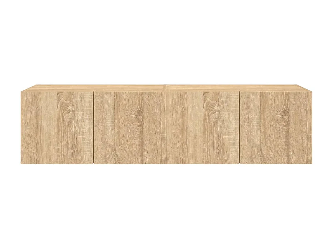 TV-Wandschränke mit LED-Leuchten 2 Stk. Sonoma-Eiche 60x35x31cm