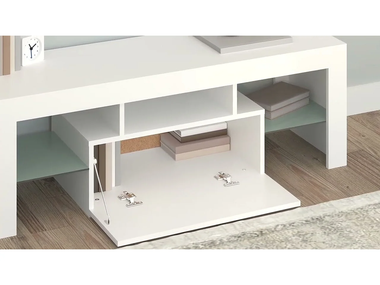 Meuble TV avec lumières LED Blanc 120x35x40 cm