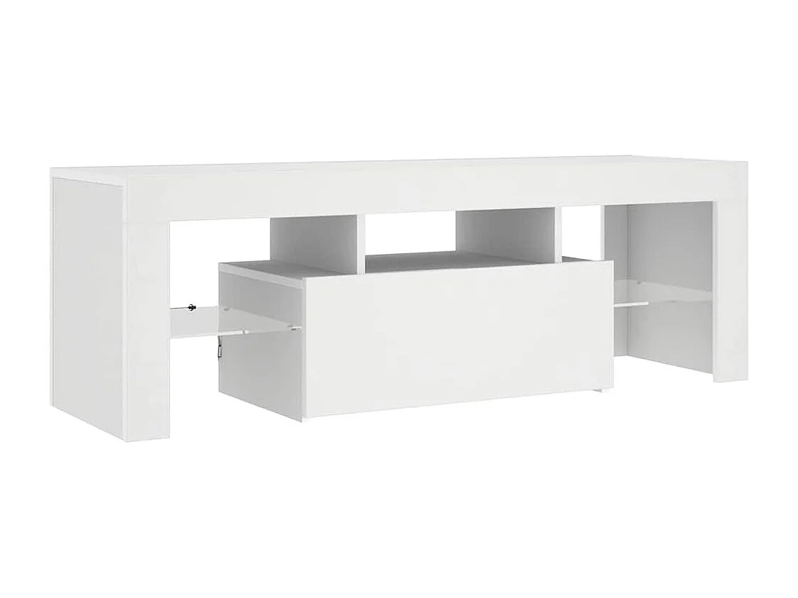 Meuble TV avec lumières LED Blanc 120x35x40 cm