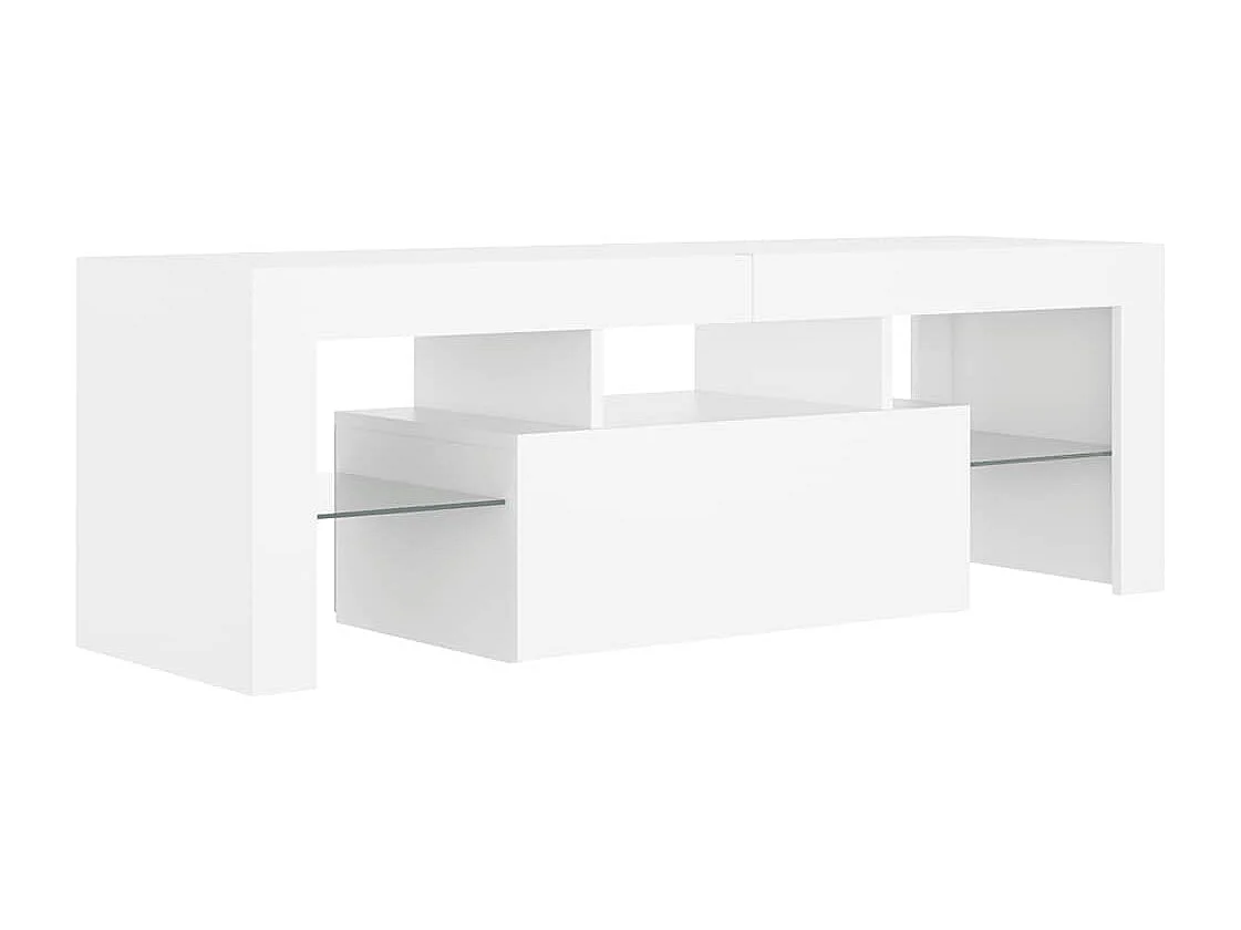 Meuble TV avec lumières LED Blanc 120x35x40 cm