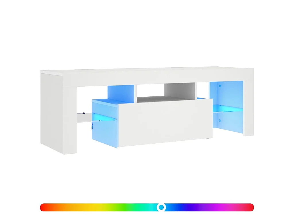 Meuble TV avec lumières LED Blanc 120x35x40 cm