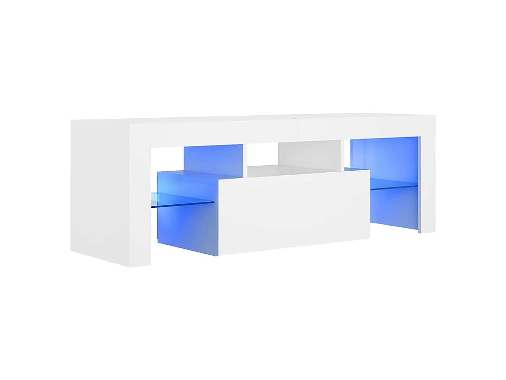 Meuble TV avec lumières LED Blanc 120x35x40 cm