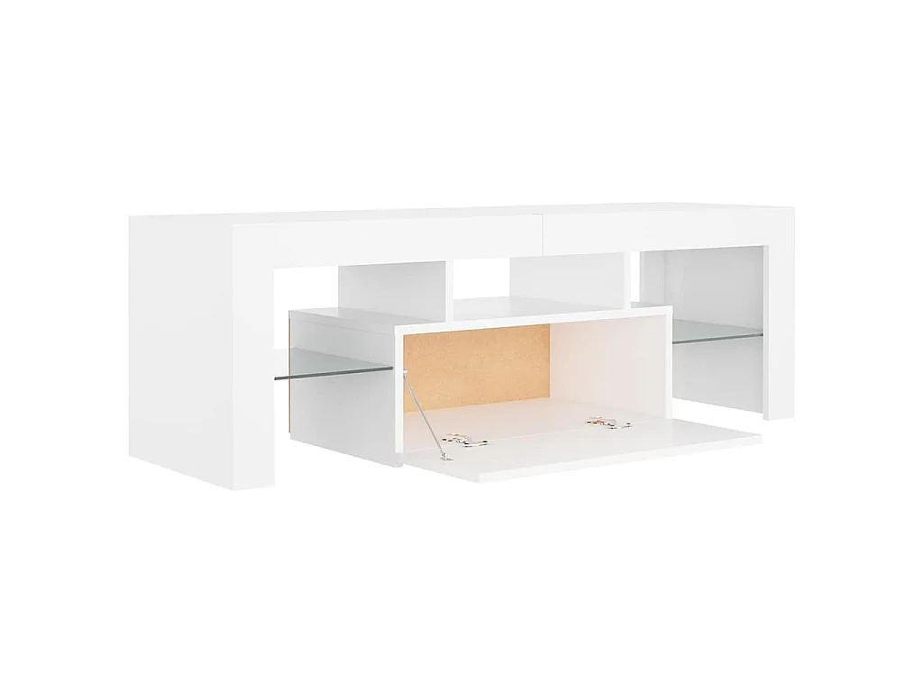 Meuble TV avec lumières LED Blanc 120x35x40 cm