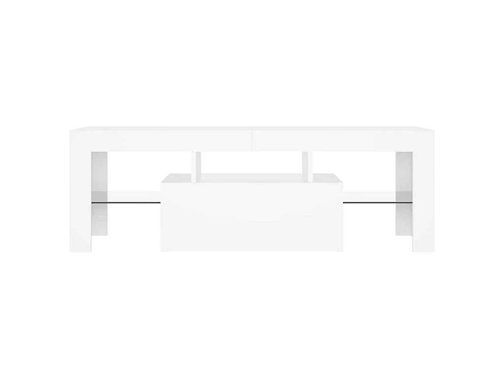Meuble TV avec lumières LED Blanc 120x35x40 cm