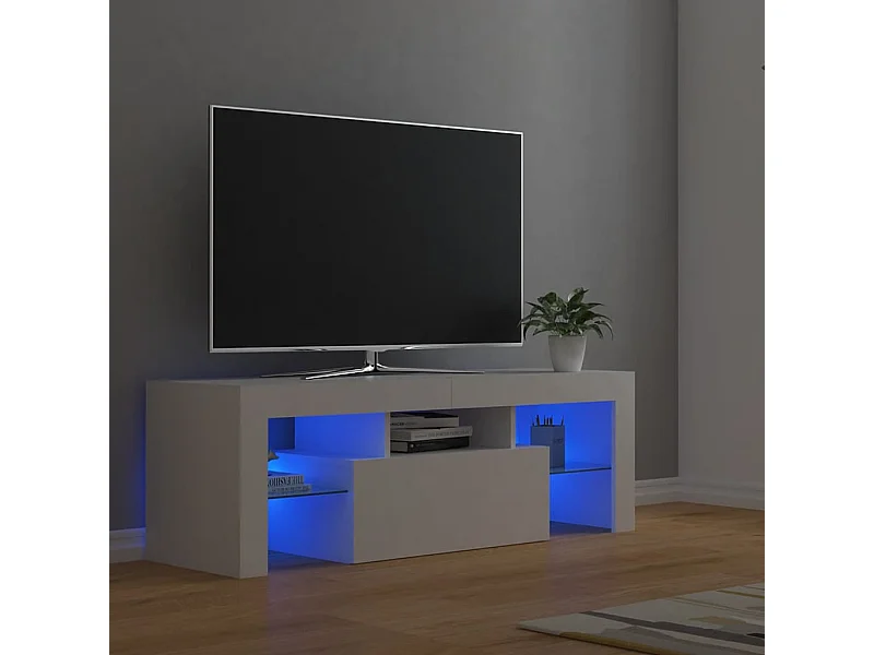 Mobile Porta TV con Luci LED Bianco 120x35x40 cm