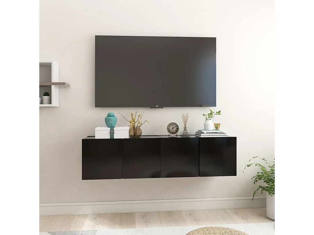 Tv-hangmeubelen 2 st 60x30x30 cm zwart