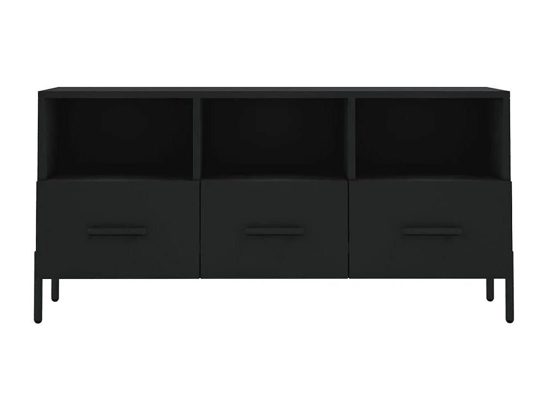 Meuble TV noir 102x36x50 cm bois d'ingénierie