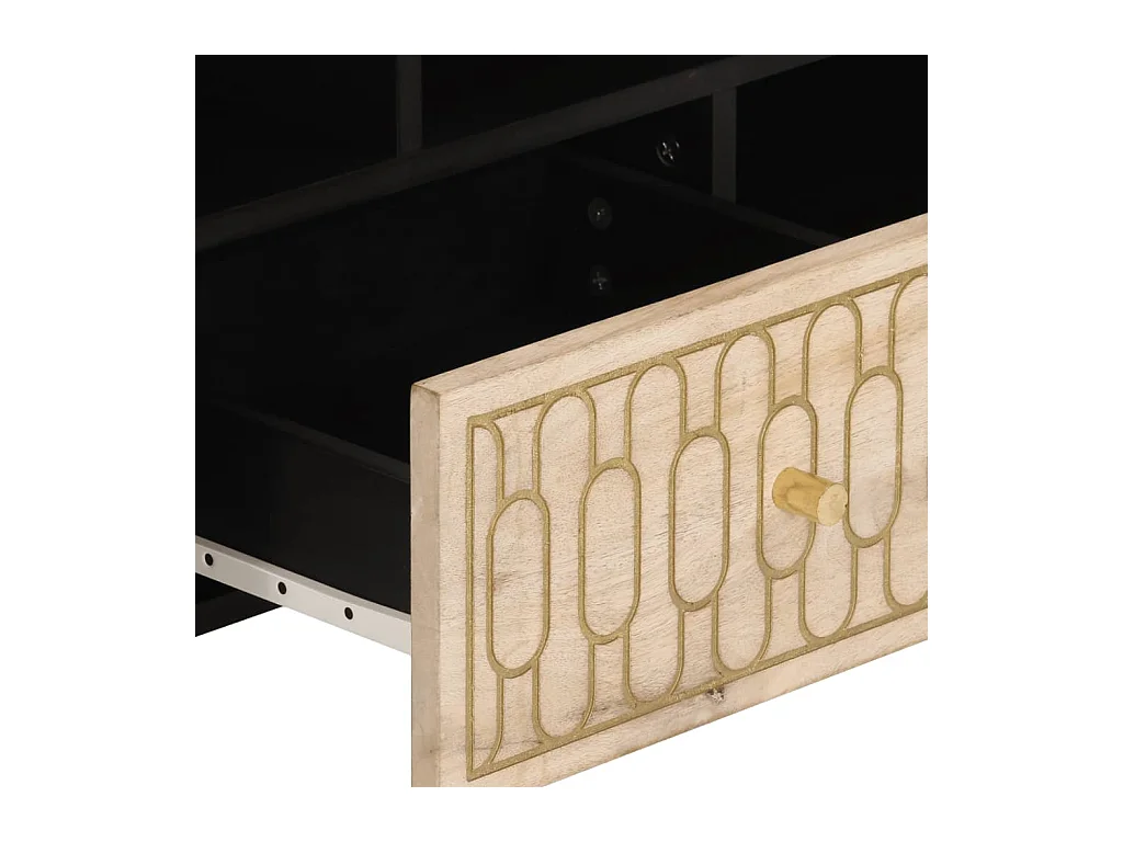 Meuble TV 100x33x46 cm bois massif de manguier