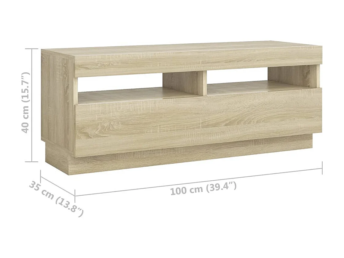TV-Schrank mit LED-Leuchten Sonoma-Eiche 300x35x40 cm