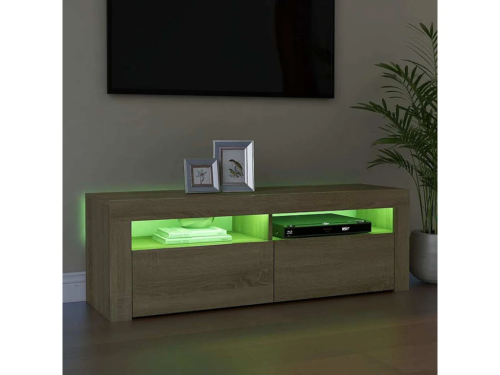TV-Schrank mit LED-Leuchten Sonoma-Eiche 120x35x40 cm