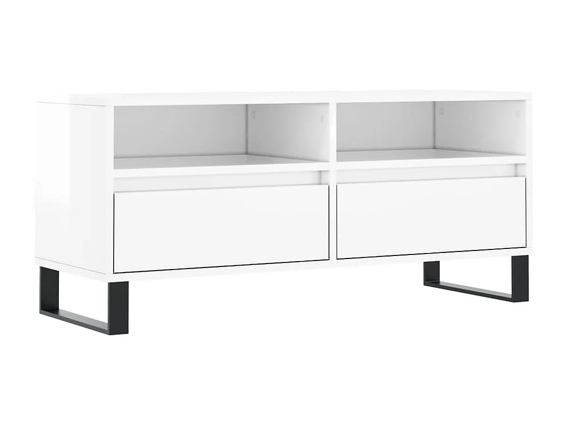 TV-Schrank Hochglanz-Weiß 100x34,5x44,5 cm Holzwerkstoff
