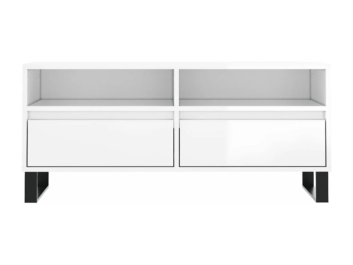 TV-Schrank Hochglanz-Weiß 100x34,5x44,5 cm Holzwerkstoff