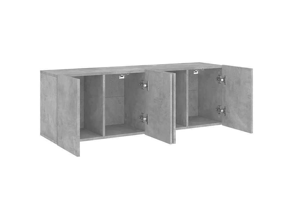 Mobili TV a Parete 2pz Grigio Cemento 60x30x41 cm