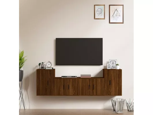 Kauf Unique 4-tlg. TV-Schrank-Set Braun Eichen-Optik Holzwerkstoff