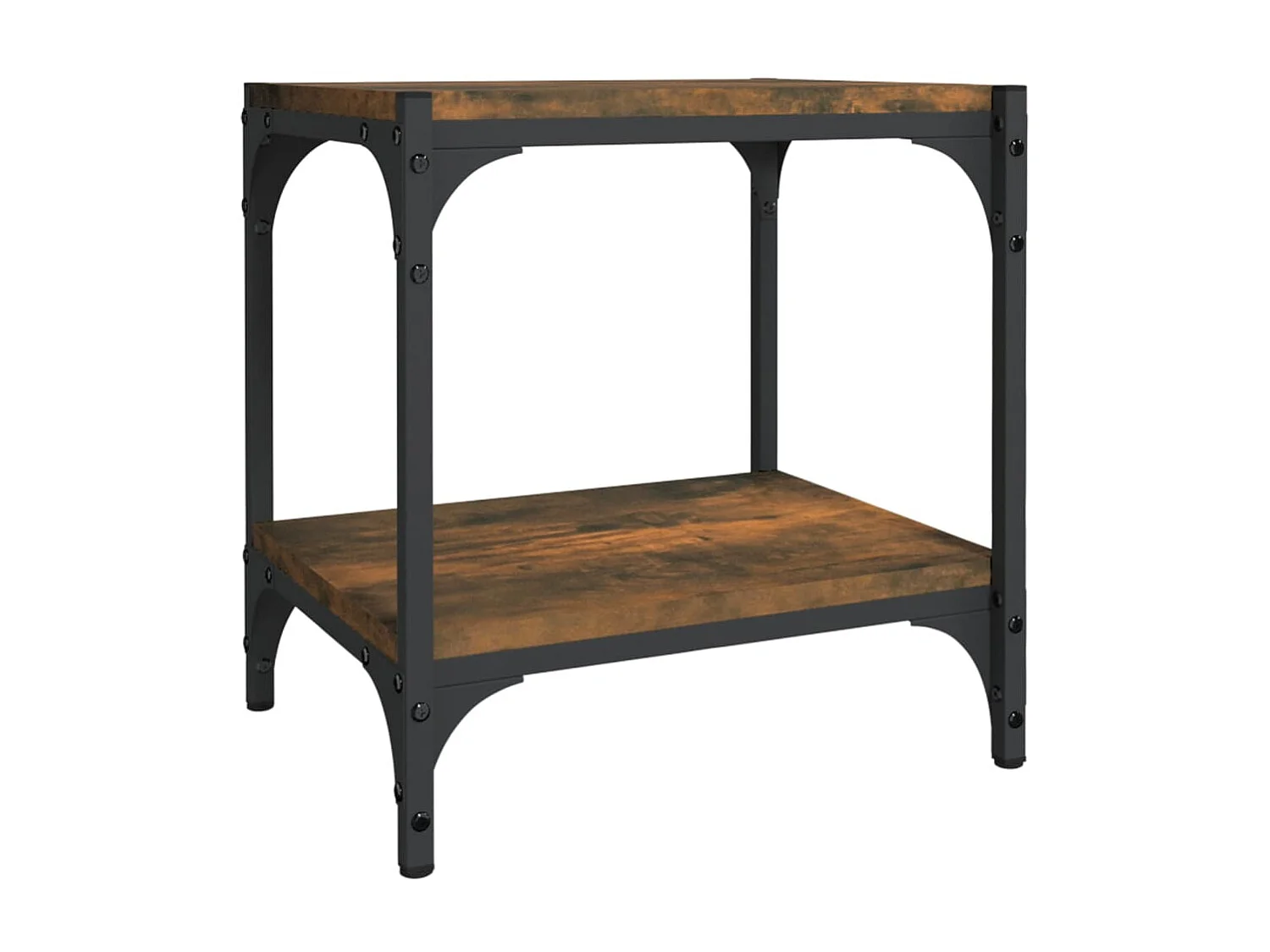 Mobile TV Rovere Fumo 40x33x41 cm Legno Multistrato e Acciaio