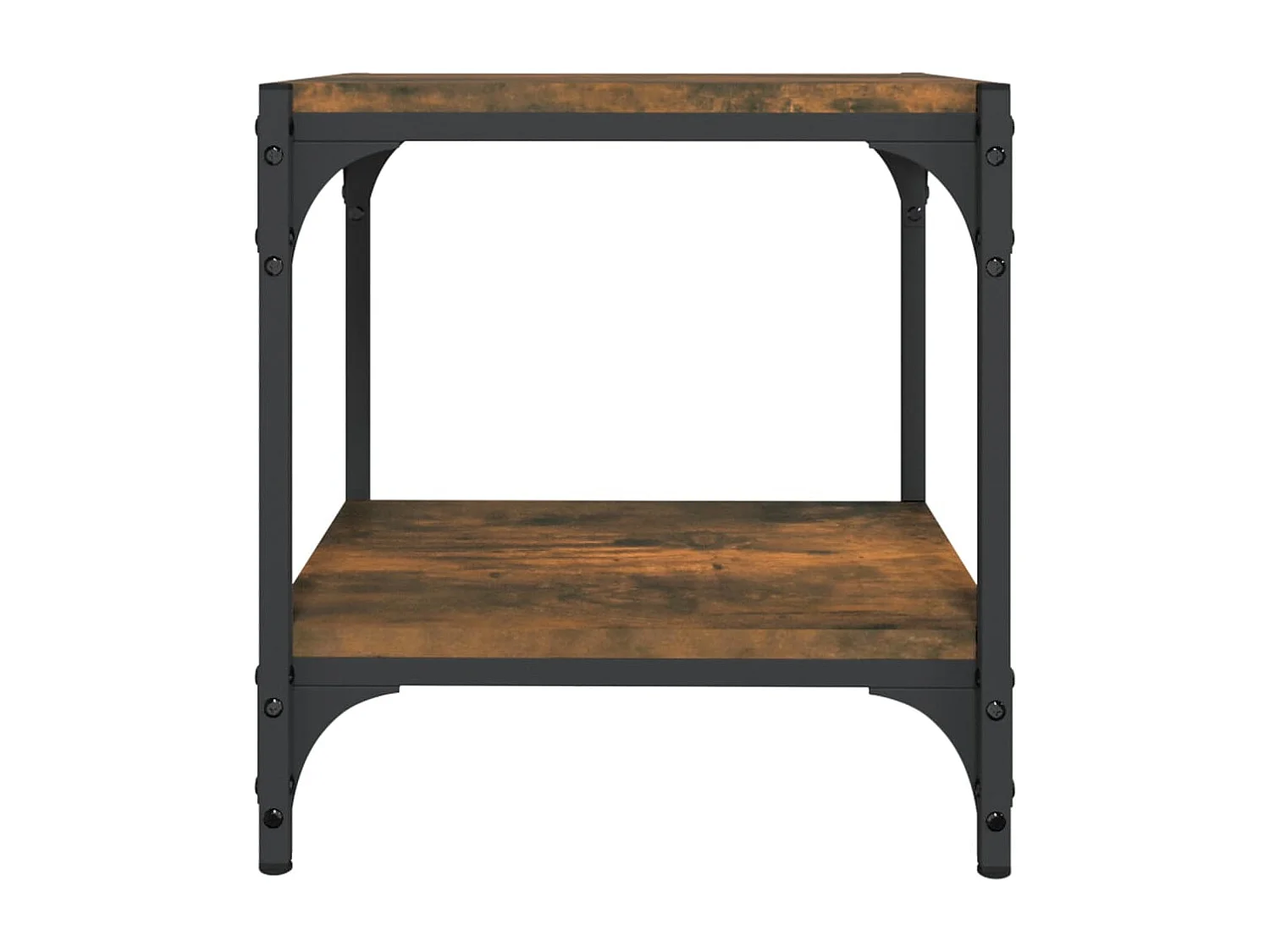 Mobile TV Rovere Fumo 40x33x41 cm Legno Multistrato e Acciaio