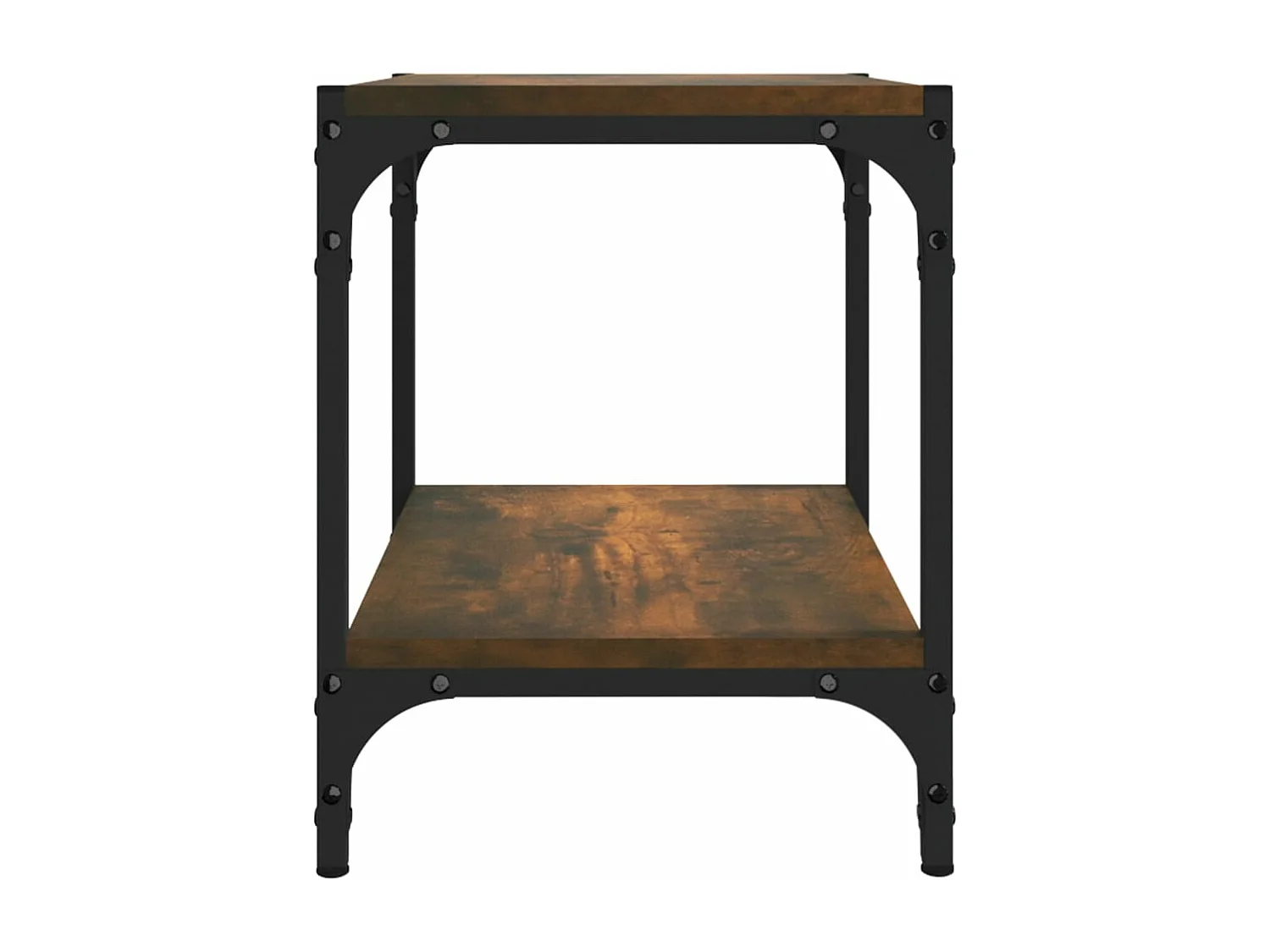 Mobile TV Rovere Fumo 40x33x41 cm Legno Multistrato e Acciaio