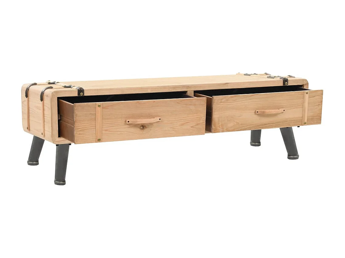 Meuble TV 110x33x35 cm Bois de sapin massif