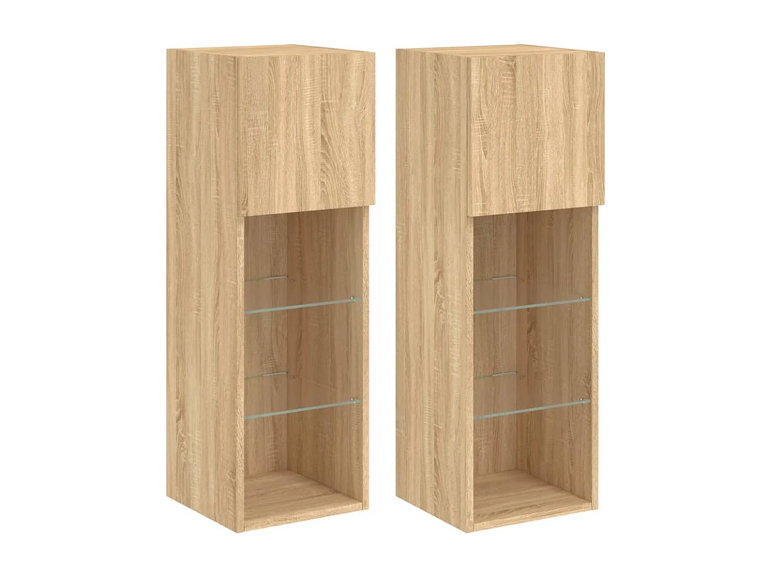 Tv-meubels met LED-verlichting 2 st 30,5x30x90 cm sonoma eiken