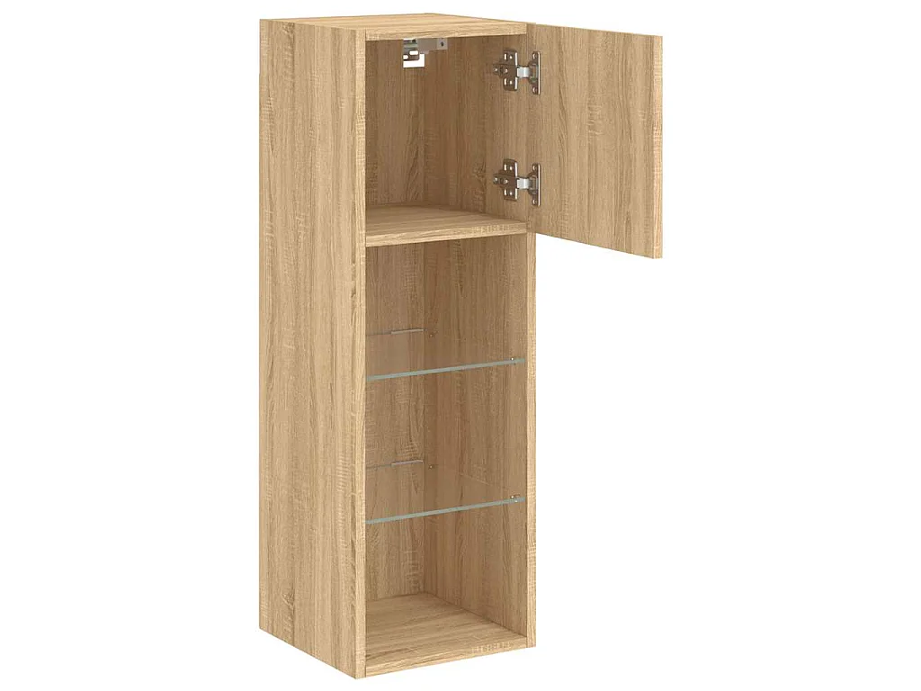 Tv-meubels met LED-verlichting 2 st 30,5x30x90 cm sonoma eiken
