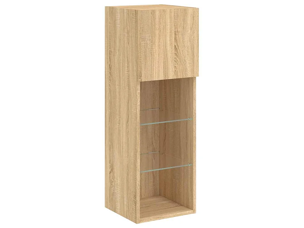Tv-meubels met LED-verlichting 2 st 30,5x30x90 cm sonoma eiken