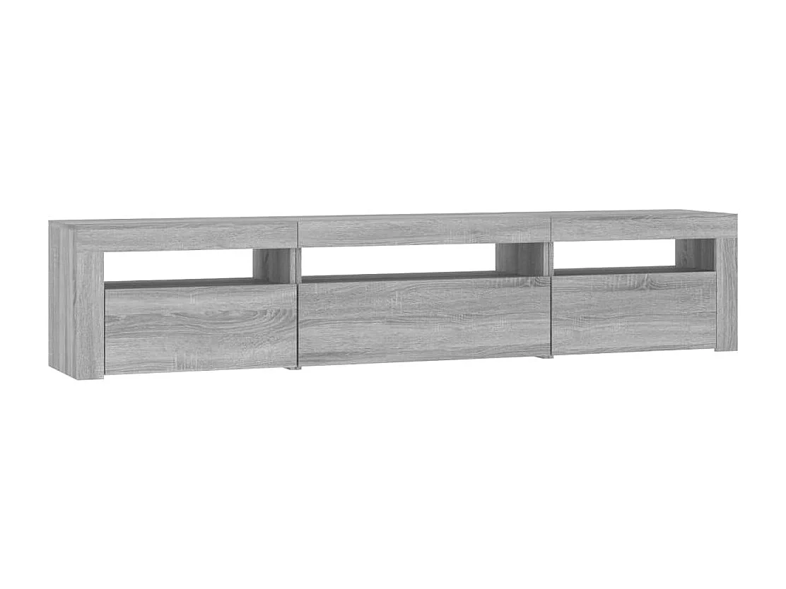 TV-Schrank mit LED-Leuchten Grau Sonoma 195x35x40 cm