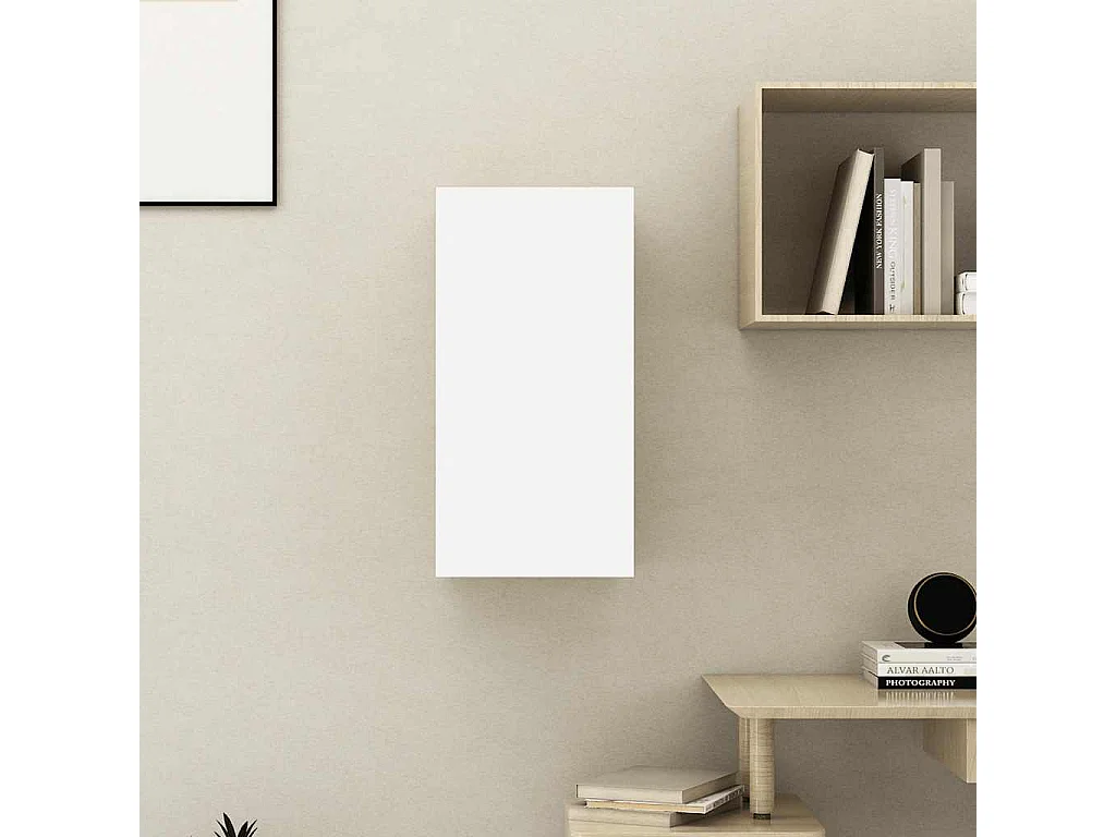 Meuble TV Blanc 30,5x30x60 cm Bois d’ingénierie