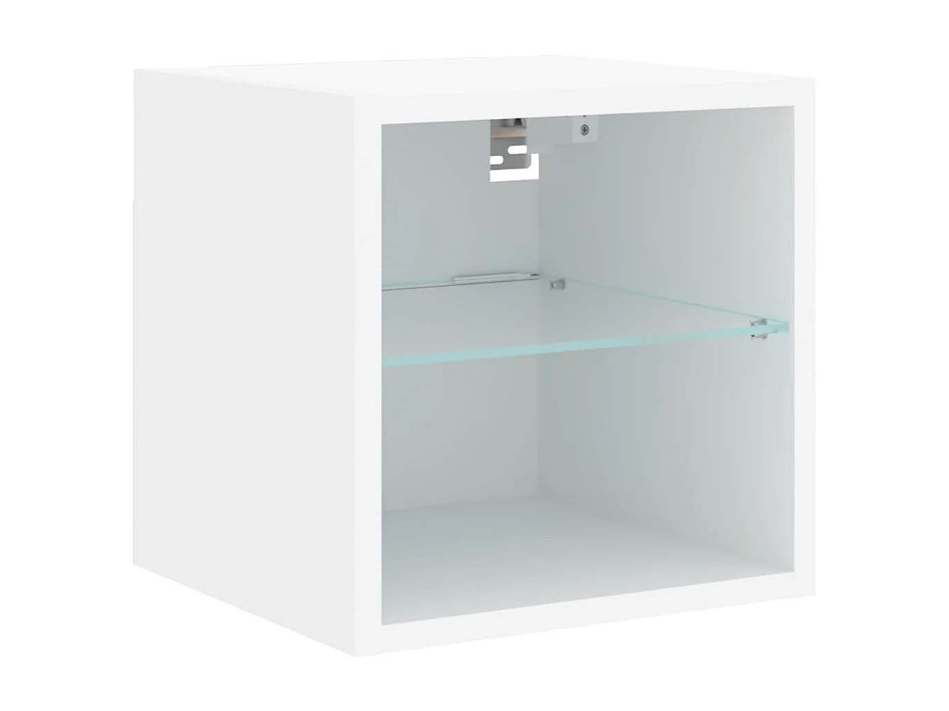 Mobili TV a Muro con LED 4pz Bianchi in Legno Multistrato