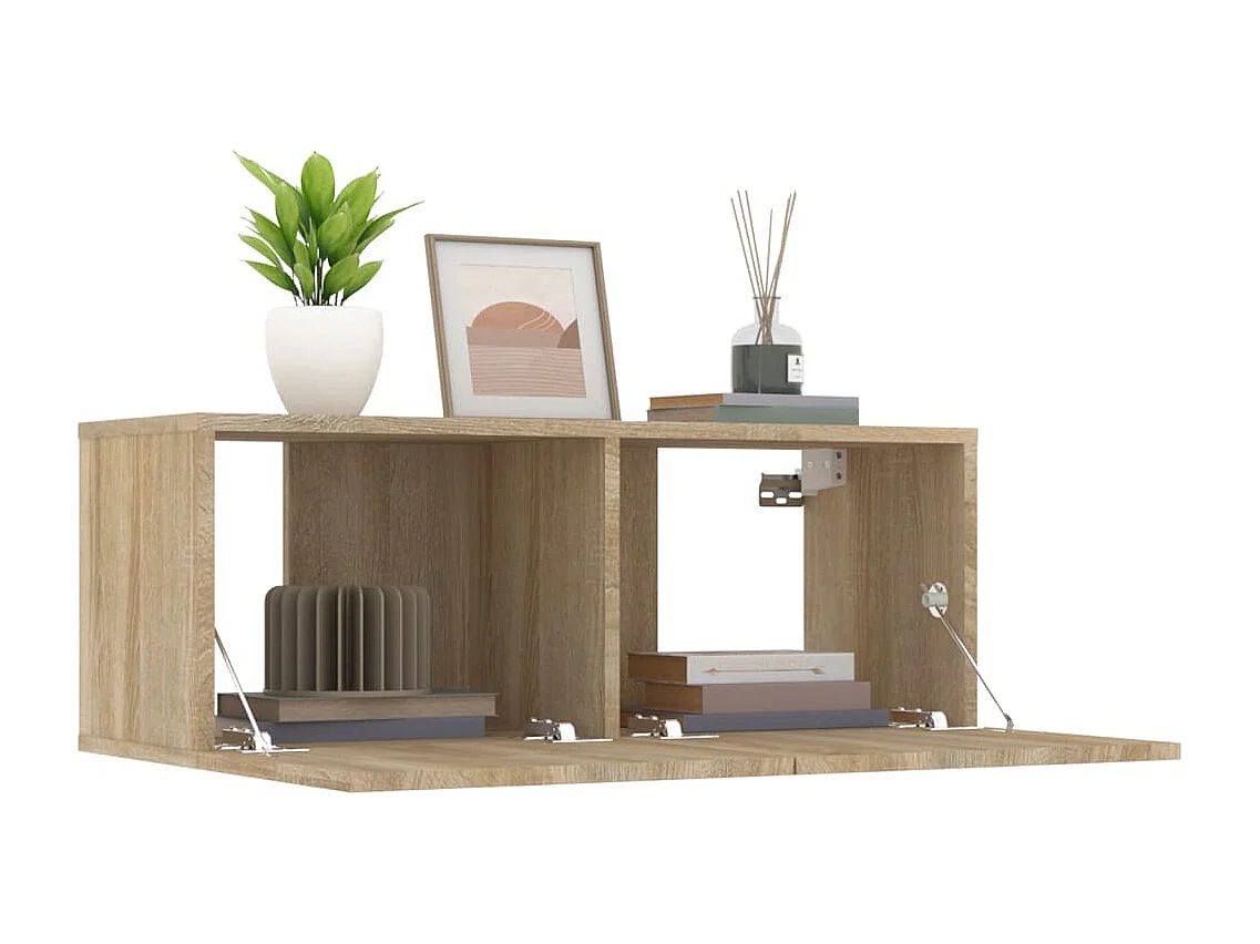 TV-Schränke 2 Stk. Sonoma-Eiche 80x30x30 cm Holzwerkstoff