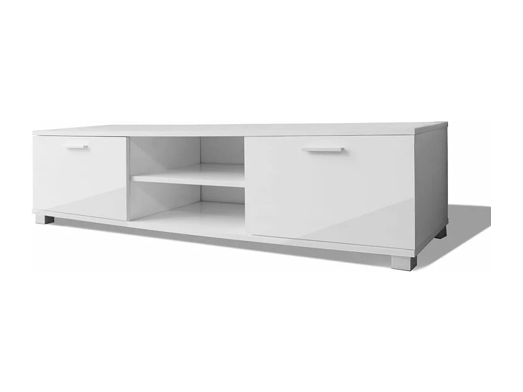 Móvel de TV 140x40,5x35 cm branco brilhante