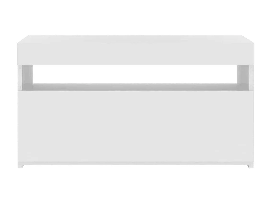 Meuble TV avec lumières LED Blanc brillant 75x35x40 cm