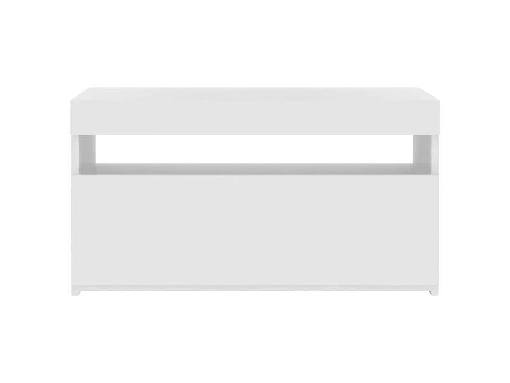 Meuble TV avec lumières LED Blanc brillant 75x35x40 cm
