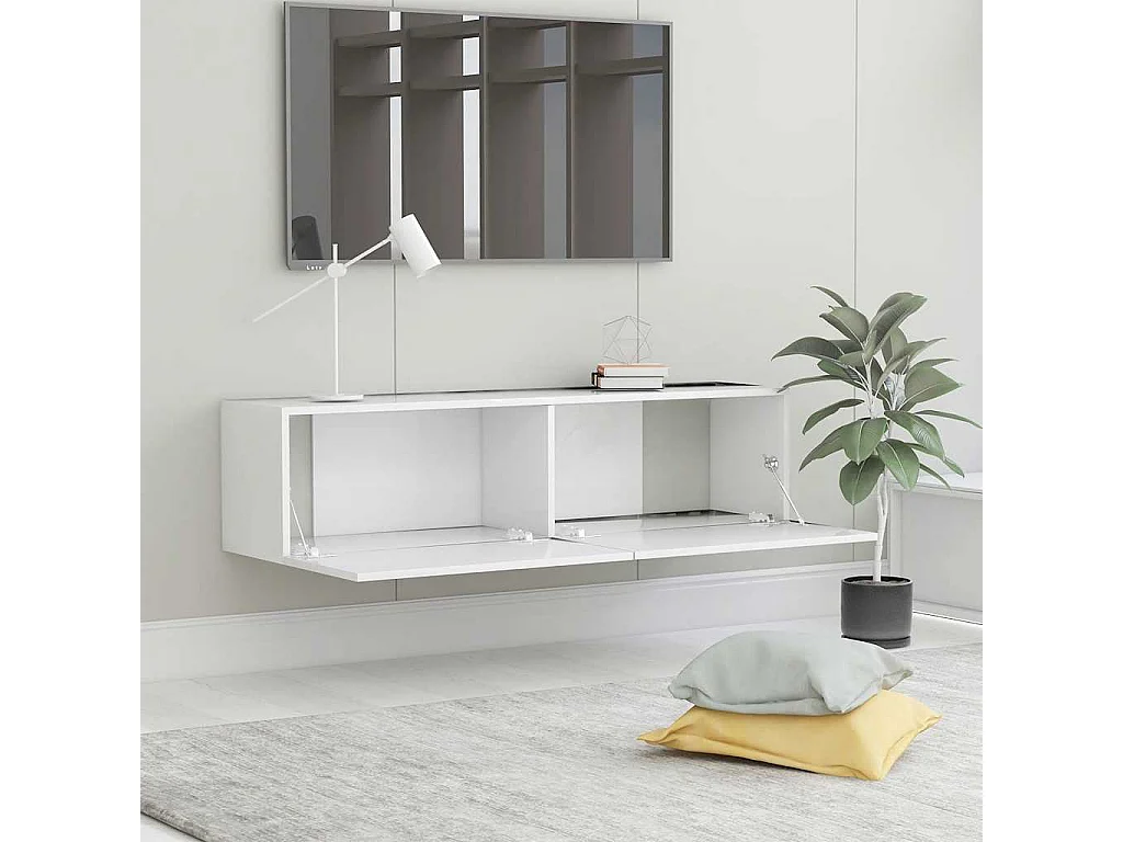 Mobile Porta TV Bianco 120x30x30 cm in Legno Multistrato