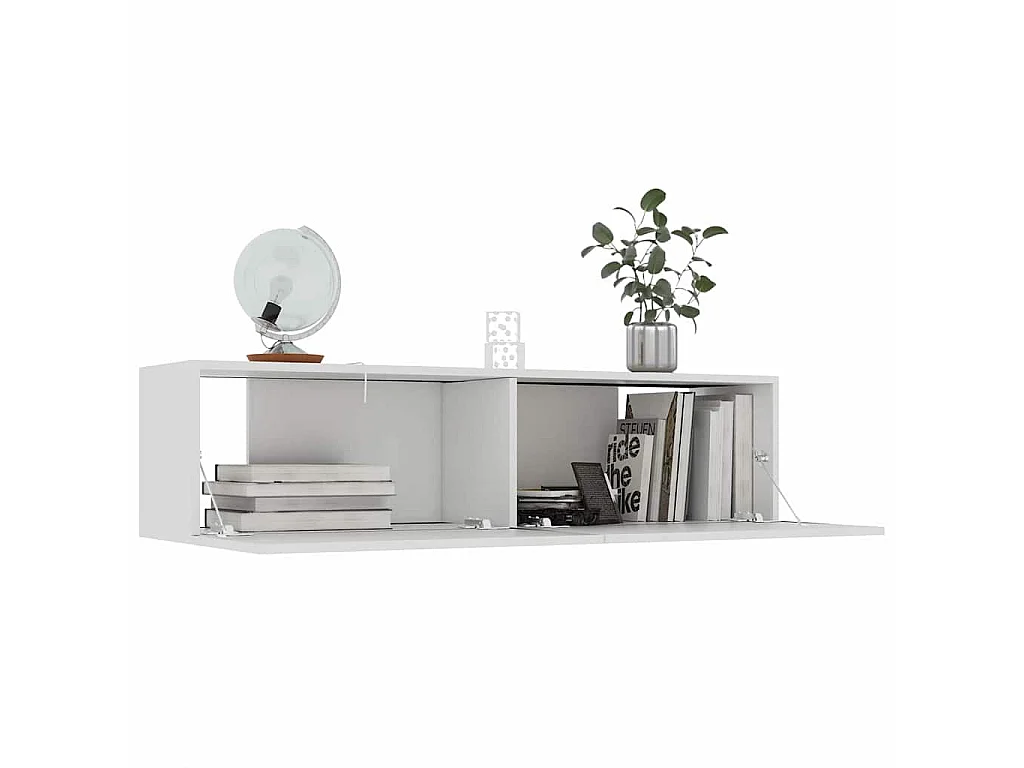 Tv-meubel 120x30x30 cm bewerkt hout wit