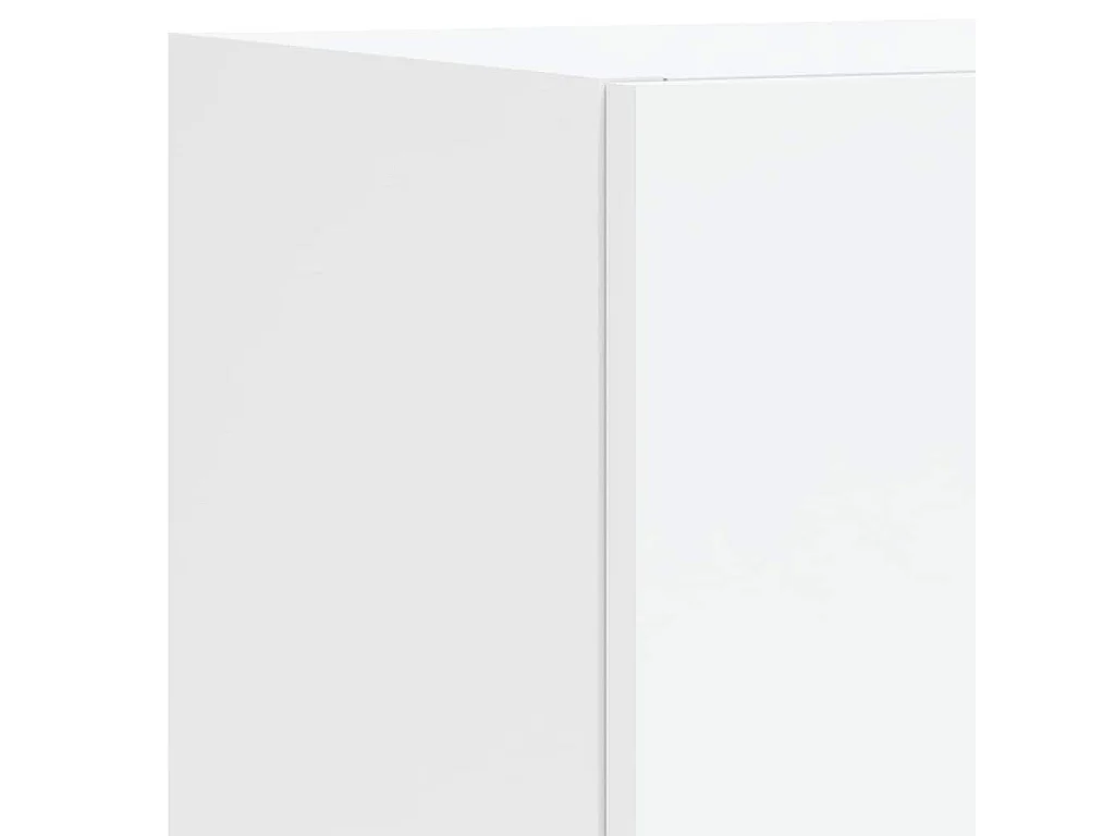 Unités murales TV avec LED 4 pcs blanc bois d'ingénierie