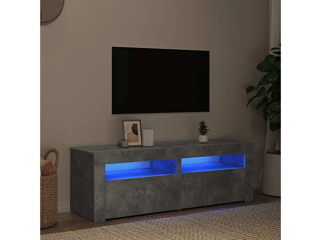 Tv-meubel met LED-verlichting 120x35x40 cm betongrijs