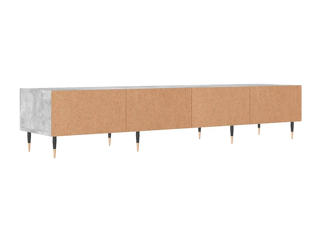 Meuble TV gris béton 150x36x30 cm bois d'ingénierie