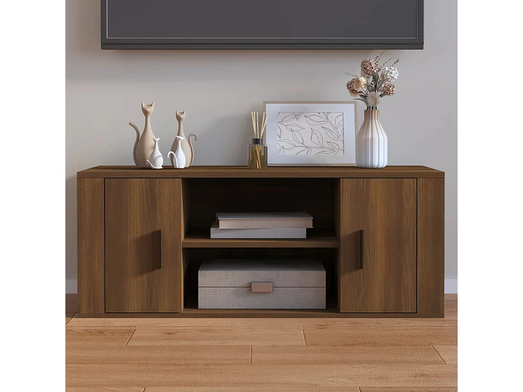 Móvel TV 100x35x40 cm madeira processada cor carvalho castanho