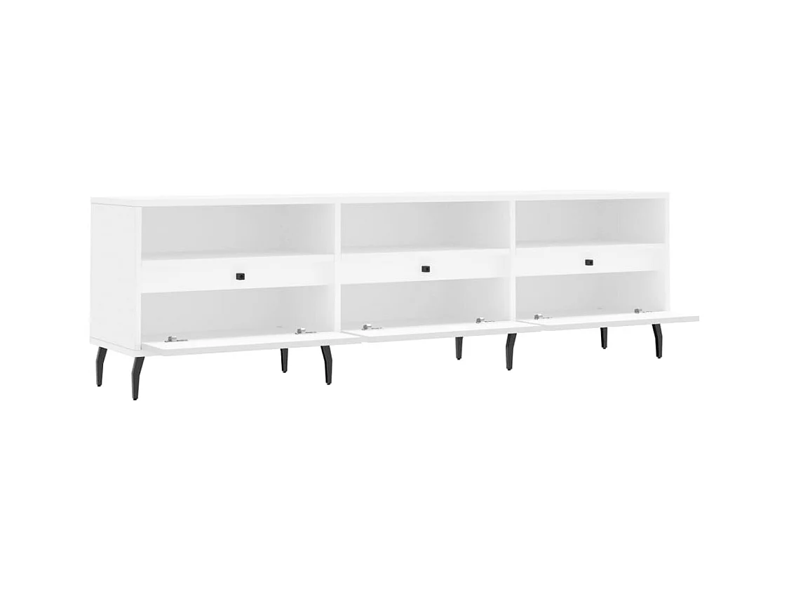 Meuble TV blanc 150x30x44,5 cm bois d'ingénierie