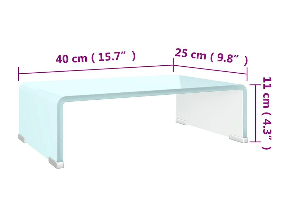 TV-Aufsatz/Monitorerhöhung Glas Grün 40x25x11 cm